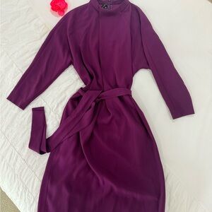 Escada Rich Purple Long Sleeve Dress